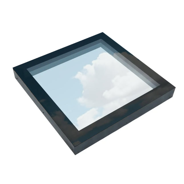 Framed Aluminium Rooflight for Flat Roofs. Skylight features thermal break, triple-glazed glass, self-clean, laminated inner pane. Standard sizes delivered within 4 working days with fast and free delivery.
