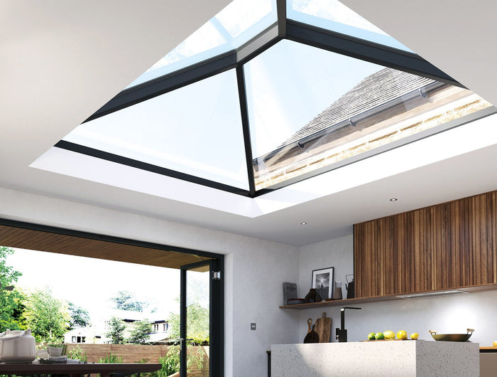 Korniche Roof Lantern Installed Black Aluminium Frame with AMBI Clear Glass 1.2 U Value from Gladwell Glass
