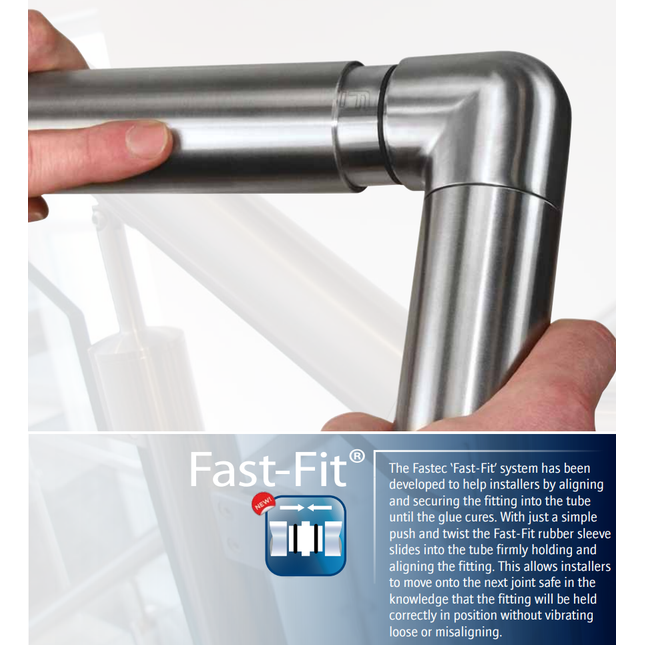 Stainless Steel Handrail Tube 42.4mm for Glass Balustrade G316 Fast-Fit, Premium - Gladwell Glass
