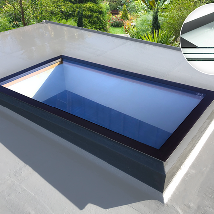 Gladwell Glass - Toughened Triple Glazed Flat Roof Skylight EOS Sunview Rooflight