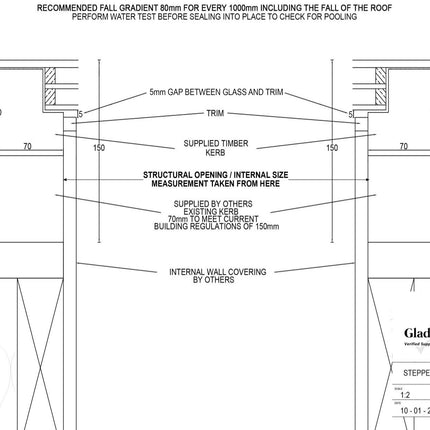 Gladwell Glass - Frameless Triple Glazed Flat Roof Window Skylight EOS Sunview