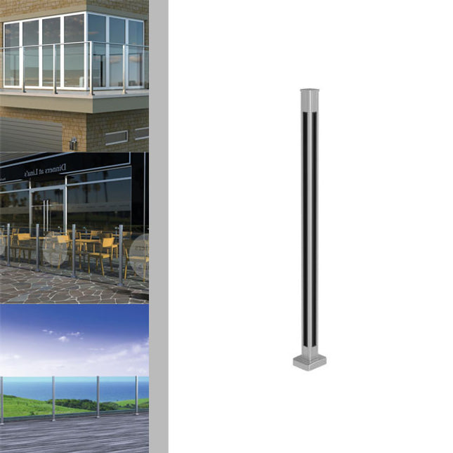 Corner Post Modular Balustrade Glass System Aluminium with or without handrail Smooth AR Gladwell Glass