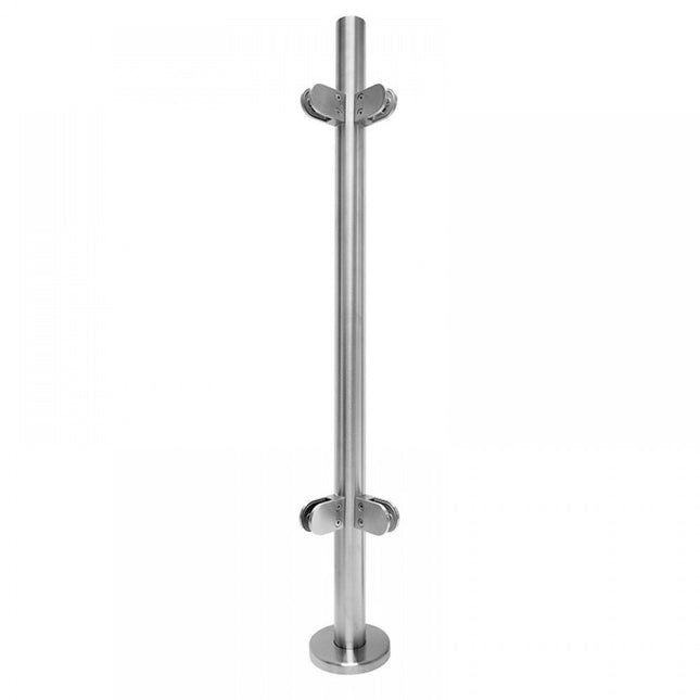 Stainless Steel Glass Balustrade 48.3mm Corner Post, 1100mm High, 316 Grade - Fast and free delivery from Gladwell Glass
