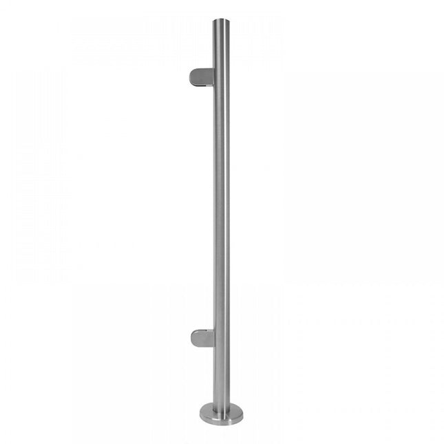Stainless Steel Glass Balustrade 48.3mm End Post, 1100mm High, 316 Grade - Fast and free delivery from Gladwell Glass
