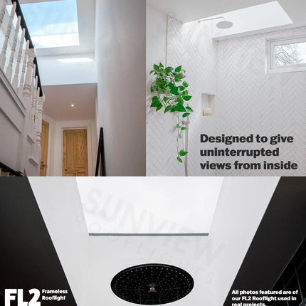 Frameless Laminated Triple Glazed Flat Roof Skylight