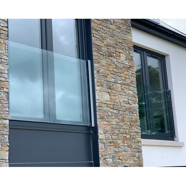 Juliet Balcony EASY GLASS VIEW, Brushed Aluminium - Gladwell Glass 