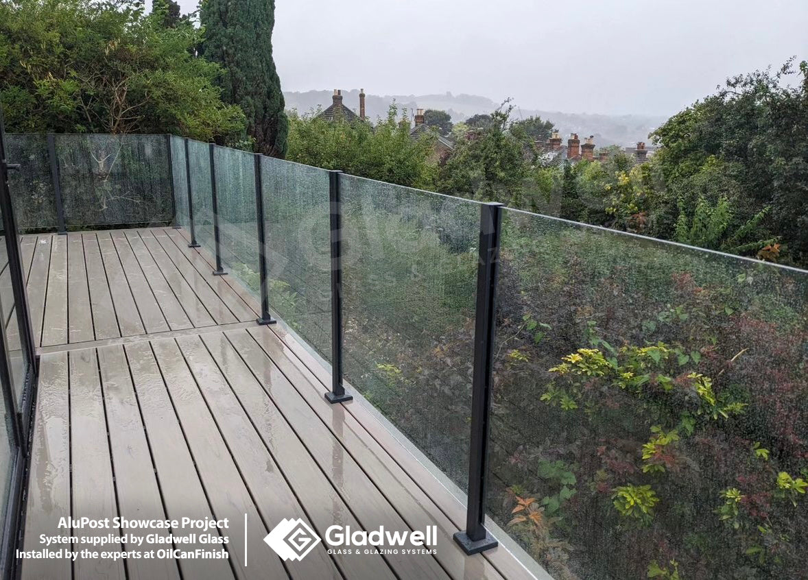 Glass Block Post AluPost Glass Balustrade - Aluminium Posts 1100mm | Gladwell Glass