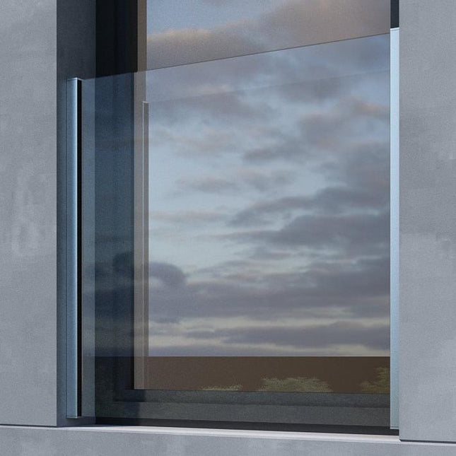 Image showing a side fixed Juliet Balcony with laminated glass and aluminium profiles