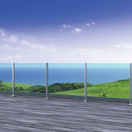 Corner Post Modular Balustrade Glass System Aluminium with or without handrail Smooth AR Gladwell Glass