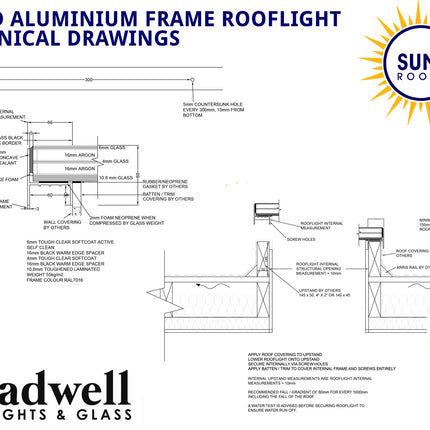 Gladwell Glass Framed Roof Window Aluminium Triple-Glazed Skylight