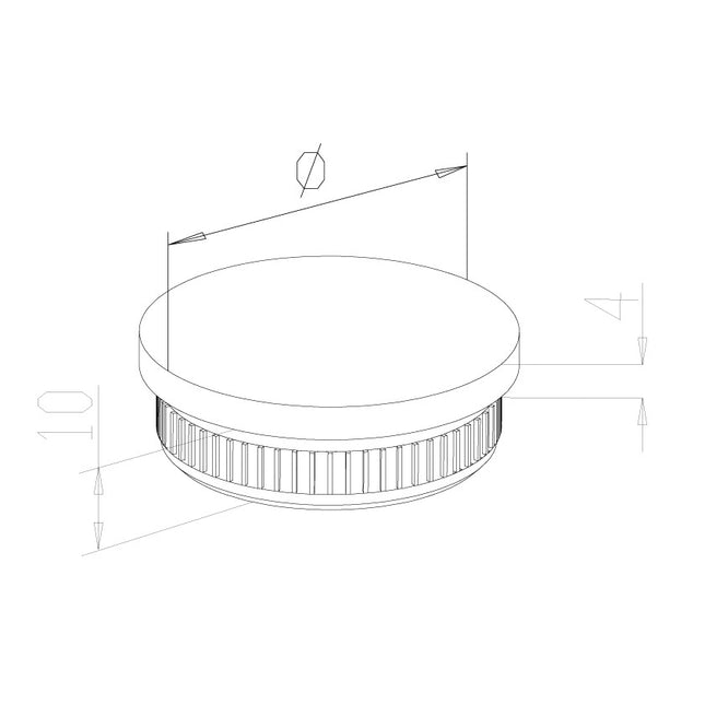 End Flat Cap 'Hit & Done' for Balustrade Handrail G316, Premium - Gladwell Glass 